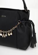 Faux leather hobo bag with decorative jewellery detail, black, 98-4Y-507-0, Photo 5