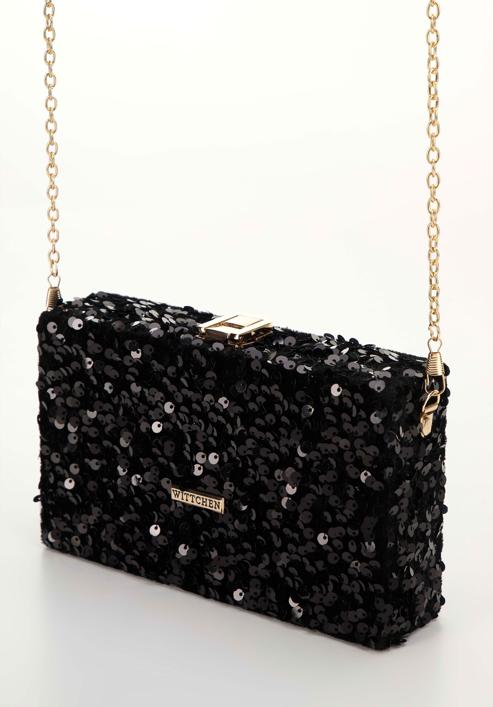 Women's decorative bag, black-gold, 98-4Y-025-1, Photo 6