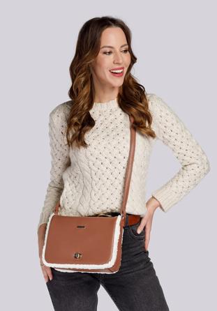 Handbag, brown-white, 93-4Y-505-5, Photo 1
