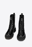Women's combat boots with studded details., black, 93-D-804-1-40, Photo 2