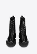 Women's combat boots with studded details., black, 93-D-804-1-41, Photo 3