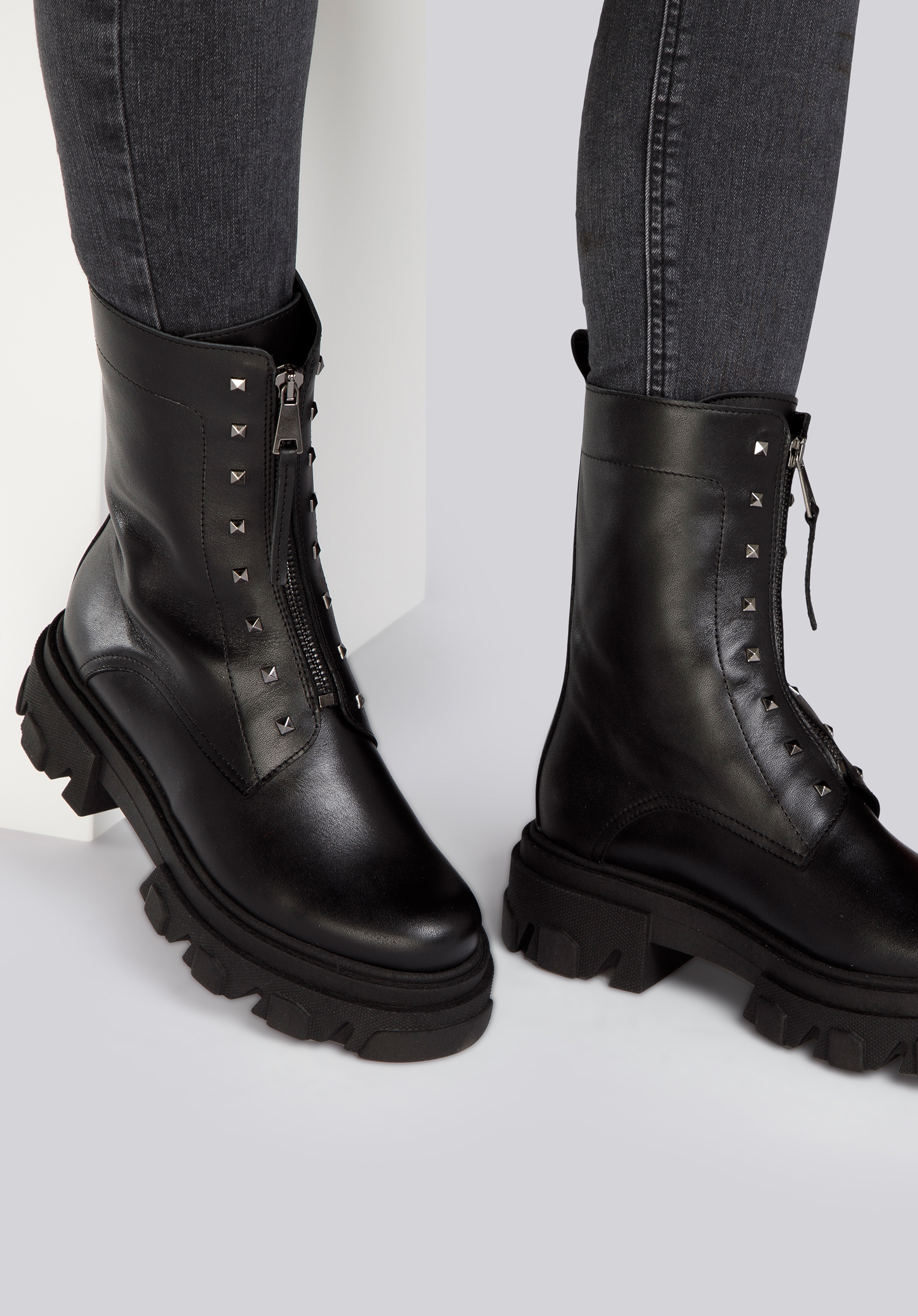 Studded combat hotsell boots womens