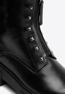 Women's combat boots with studded details., black, 93-D-804-1-40, Photo 6