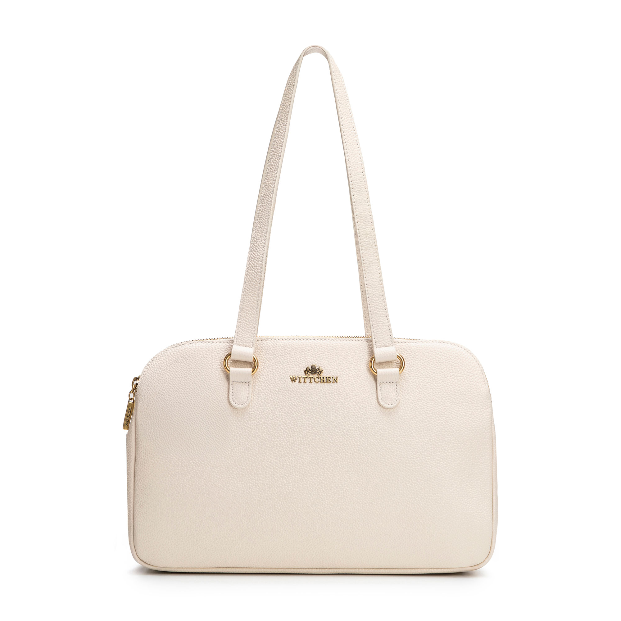 Dámska shopper kabelka z prírodnej kože krémová 102-4E-622-0, Vyberte variant krémová