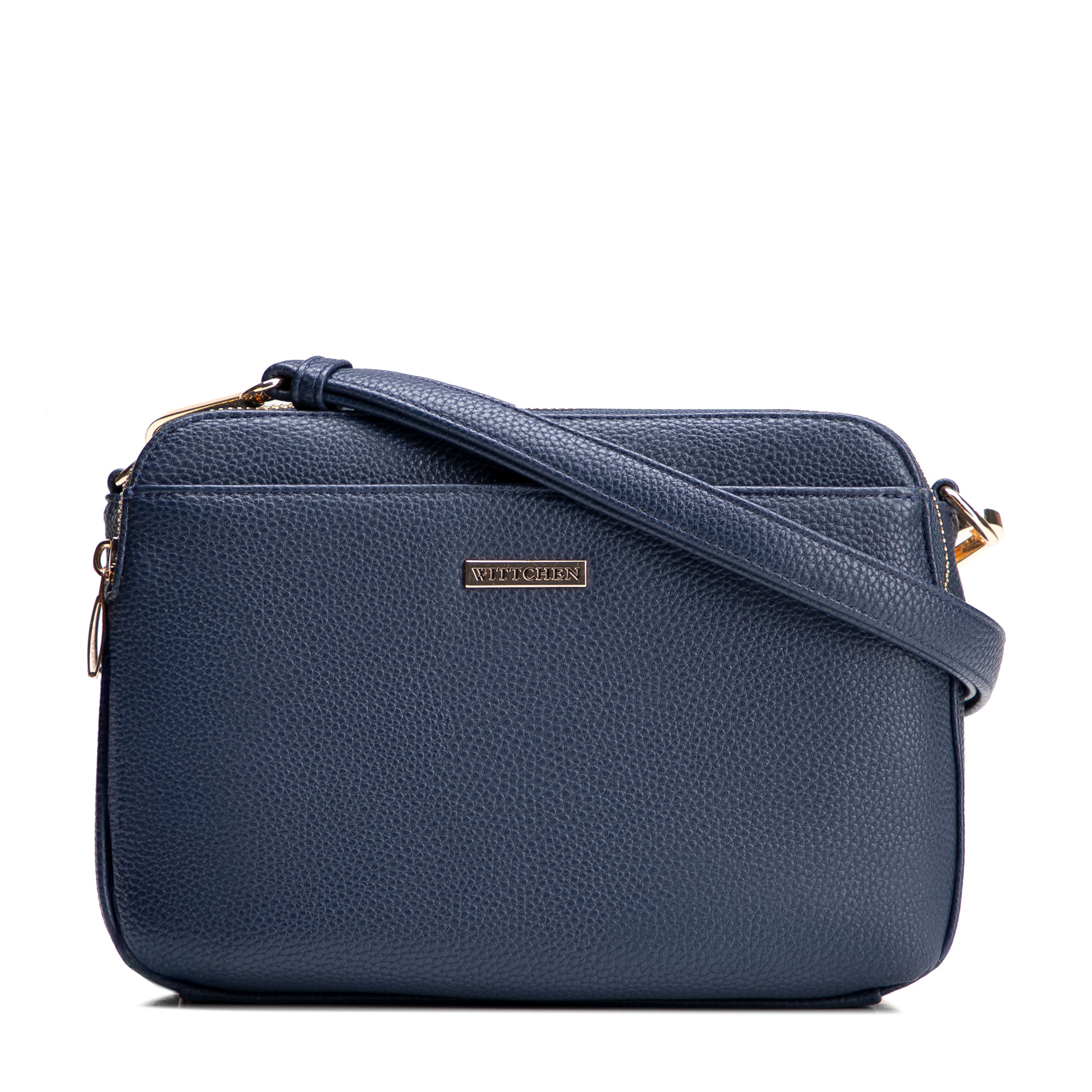 Tmavomodrá trojkomorová crossbody kabelka z imitácie kože 29-4Y-020-B7, Vyberte variant granatová