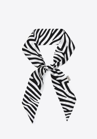 Women's silk twilly scarf, white-black, 97-7T-001-X9, Photo 1