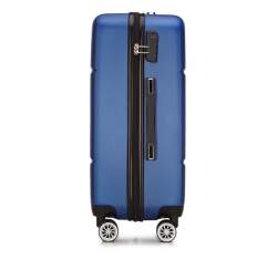 Średnia walizka z ABS-u z pionowym żłobieniem, niebieski, 56-3A-342-90, Zdjęcie 1