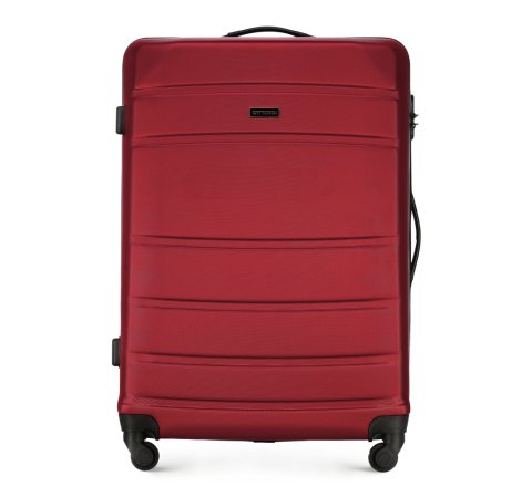 Duża walizka z ABS-u żłobiona, czerwony, 56-3A-653-86, Zdjęcie 1