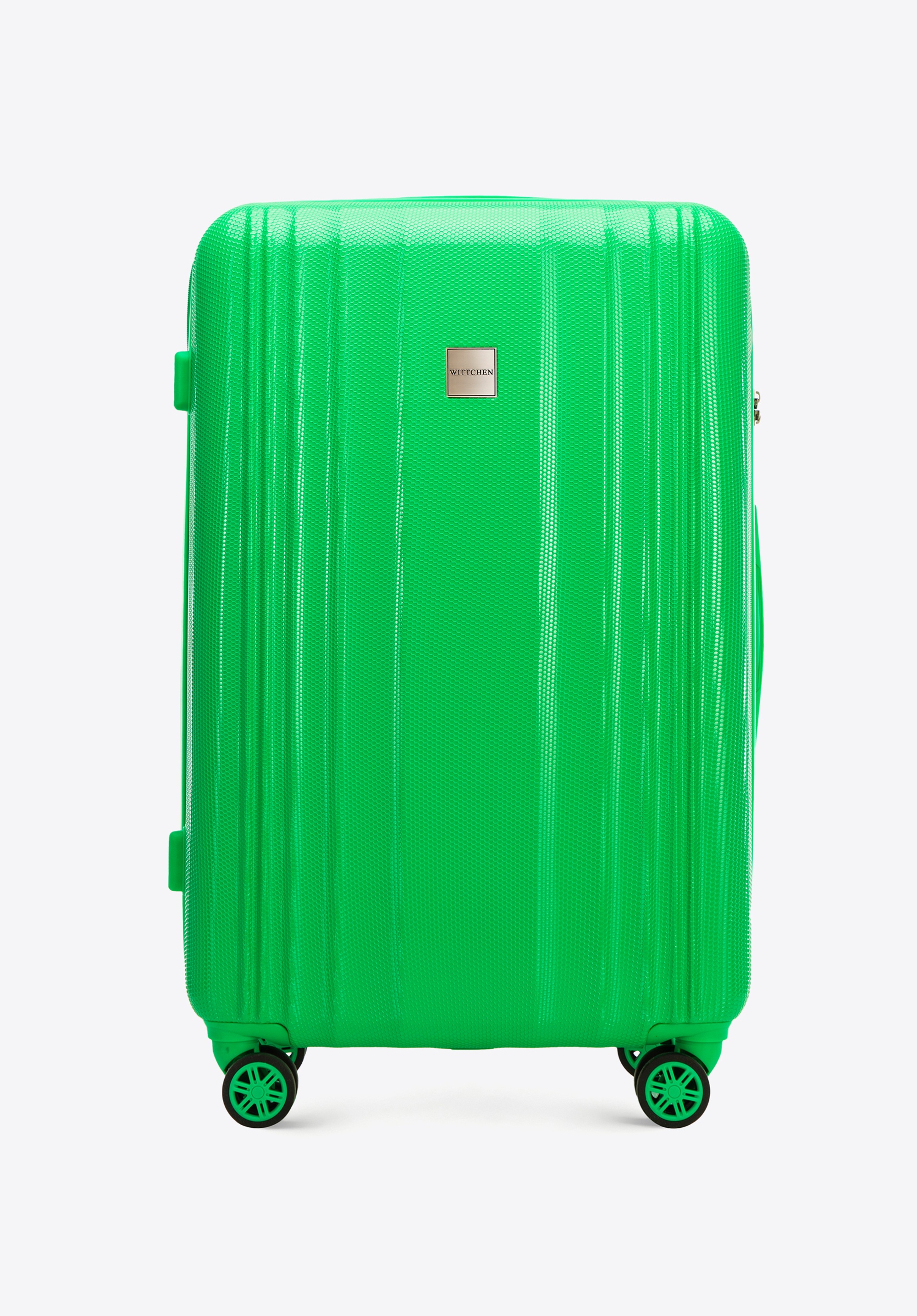 Honeycomb embossed polycarbonate large suitcase I WITTCHEN, green, 56-3P-303-85, Photo 1