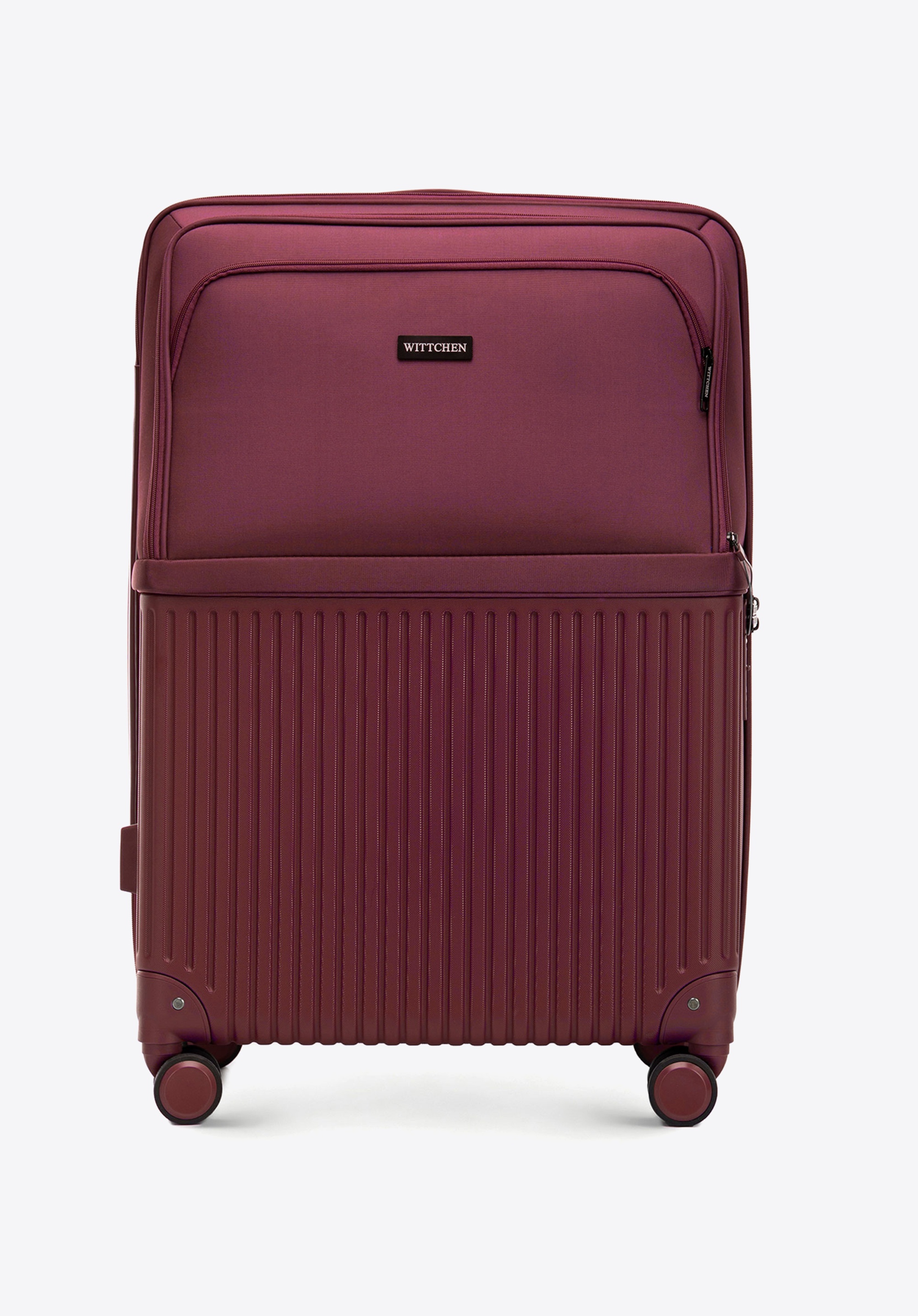 Large suitcase made of ABS and nylon, burgundy, 56-3S-883-35, Photo 1