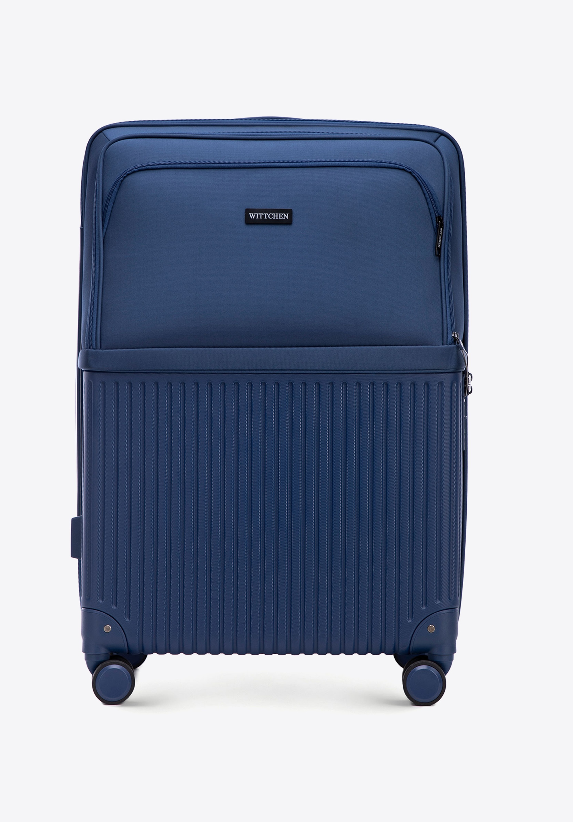 Large suitcase made of ABS and nylon, navy blue, 56-3S-883-90, Photo 1
