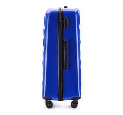 Duża walizka z ABS-u karbowana, niebieski, 56-3H-553-90, Zdjęcie 1
