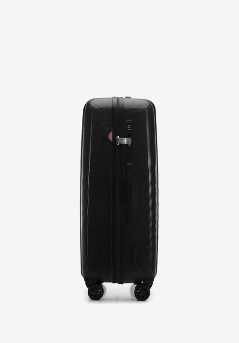 Duża walizka z polikarbonu tłoczona plaster miodu, czarny, 56-3P-303-85, Zdjęcie 2