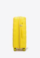 Duża walizka z polipropylenu w tłoczone paski, żółty, 56-3T-143-B-50, Zdjęcie 2