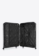 Duża walizka z ABS-u z geometrycznym tłoczeniem, czarny, 56-3A-753-35, Zdjęcie 5