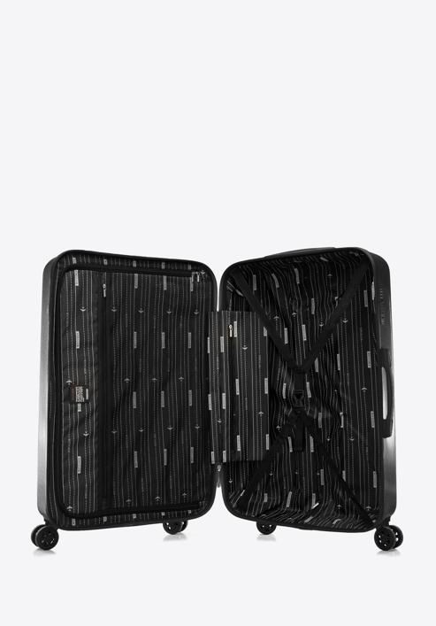 Duża walizka z polikarbonu tłoczona plaster miodu, czarny, 56-3P-303-85, Zdjęcie 5