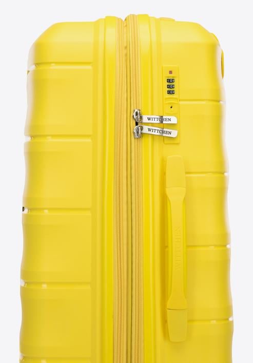 Średnia walizka z polipropylenu w tłoczone paski, żółty, 56-3T-142-B-85, Zdjęcie 7