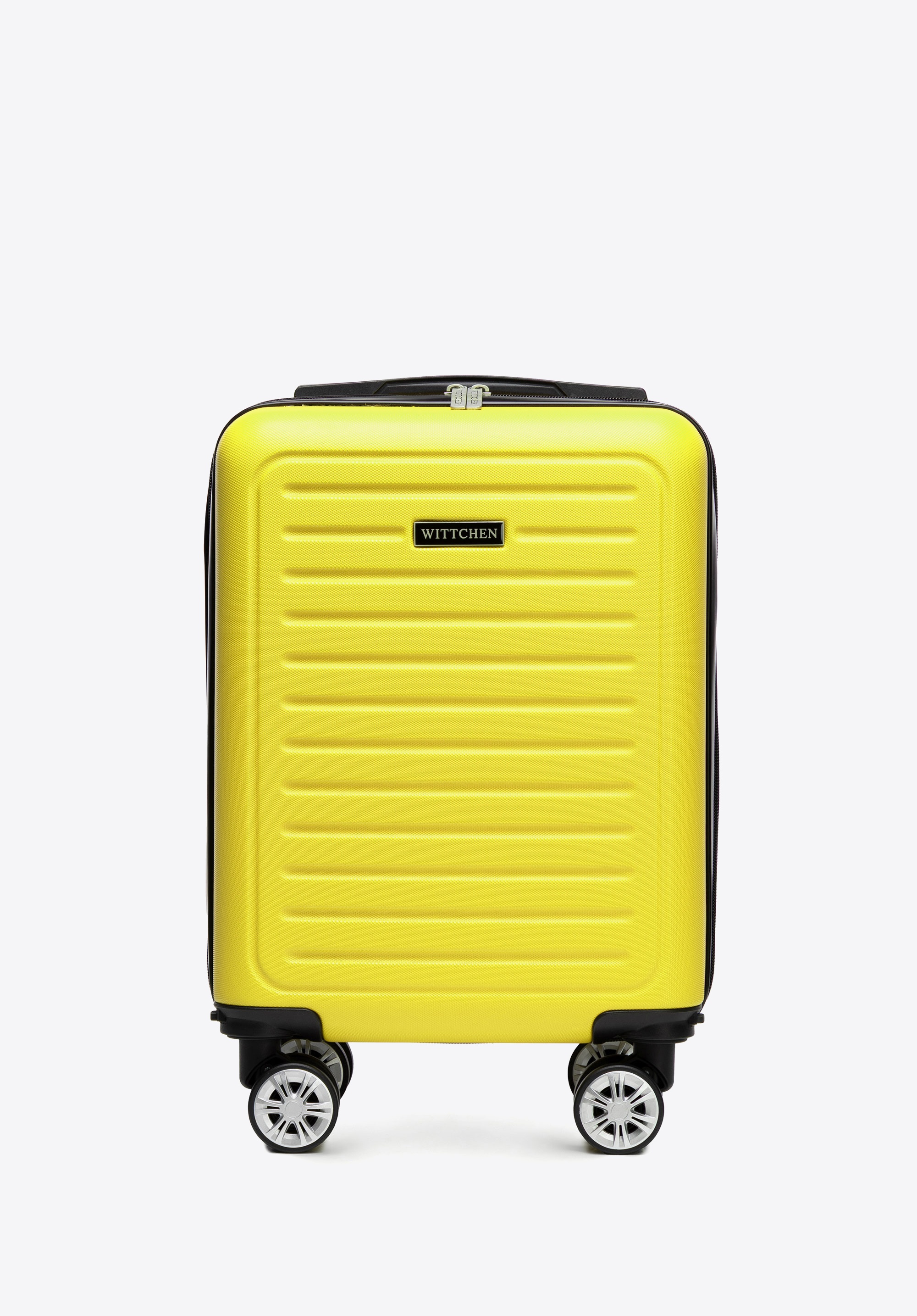 Walizka kabinowa z ABS-u z odpinanymi kółkami, żółty, 56-3A-111-50, Zdjęcie 1