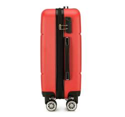 Walizka kabinowa z ABS-u z pionowym żłobieniem, czerwony, 56-3A-341-30, Zdjęcie 1