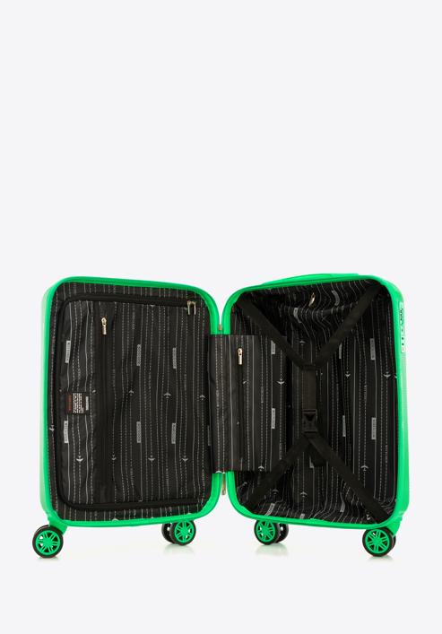 Walizka kabinowa z polikarbonu tłoczona plaster miodu, zielony, 56-3P-301-50, Zdjęcie 5