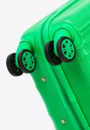 Średnia walizka z polikarbonu tłoczona plaster miodu, zielony, 56-3P-302-10, Zdjęcie 6