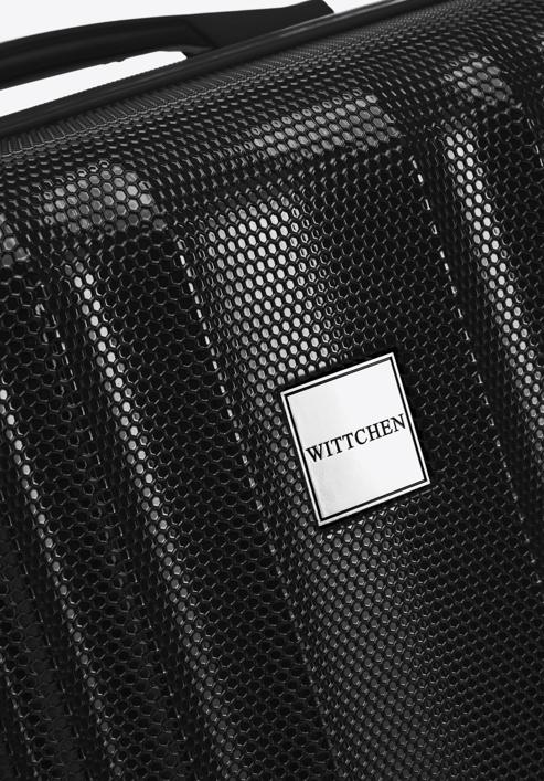 Honeycomb embossed polycarbonate medium suitcase I WITTCHEN, black, 56-3P-302-90, Photo 7