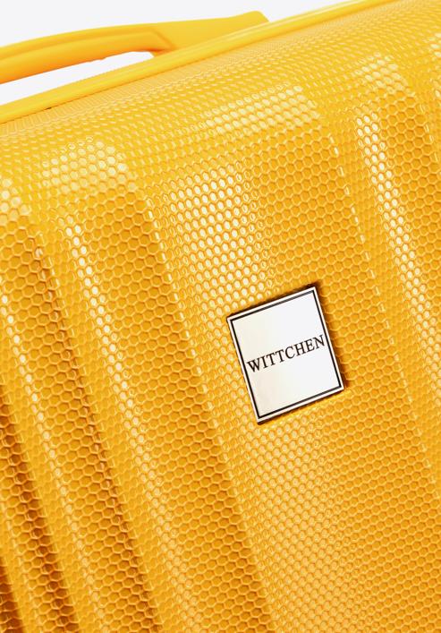 Honeycomb embossed polycarbonate luggage set, yellow, 56-3P-30S-90, Photo 8