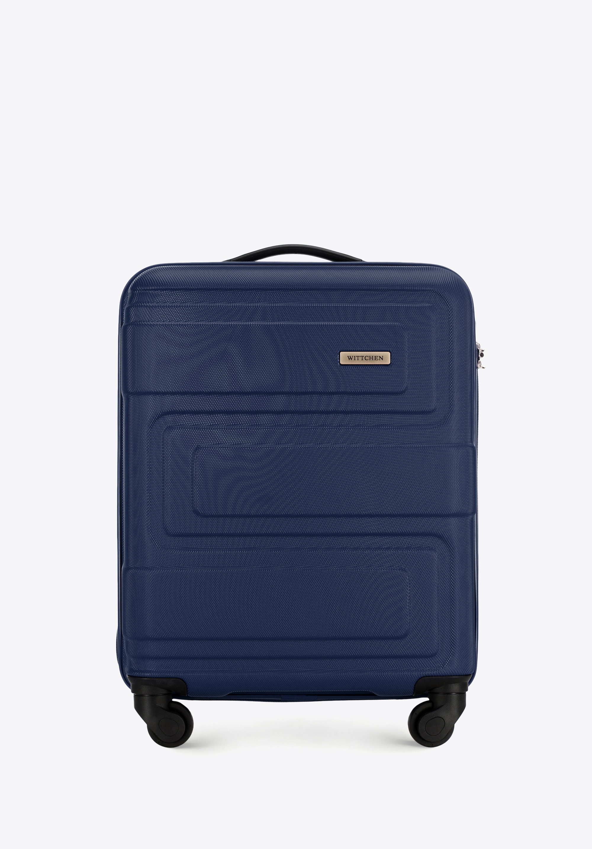 Walizka kabinowa z ABS-u tłoczona, granatowy, 56-3A-631-90, Zdjęcie 1