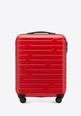 Walizka kabinowa z ABS-u w geometryczny deseń, czerwony, 56-3A-391-30, Zdjęcie 1