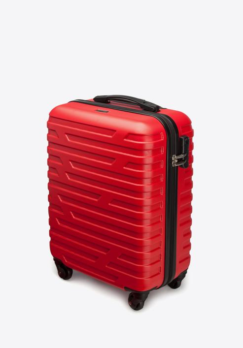 Walizka kabinowa z ABS-u w geometryczny deseń, czerwony, 56-3A-391-85, Zdjęcie 4
