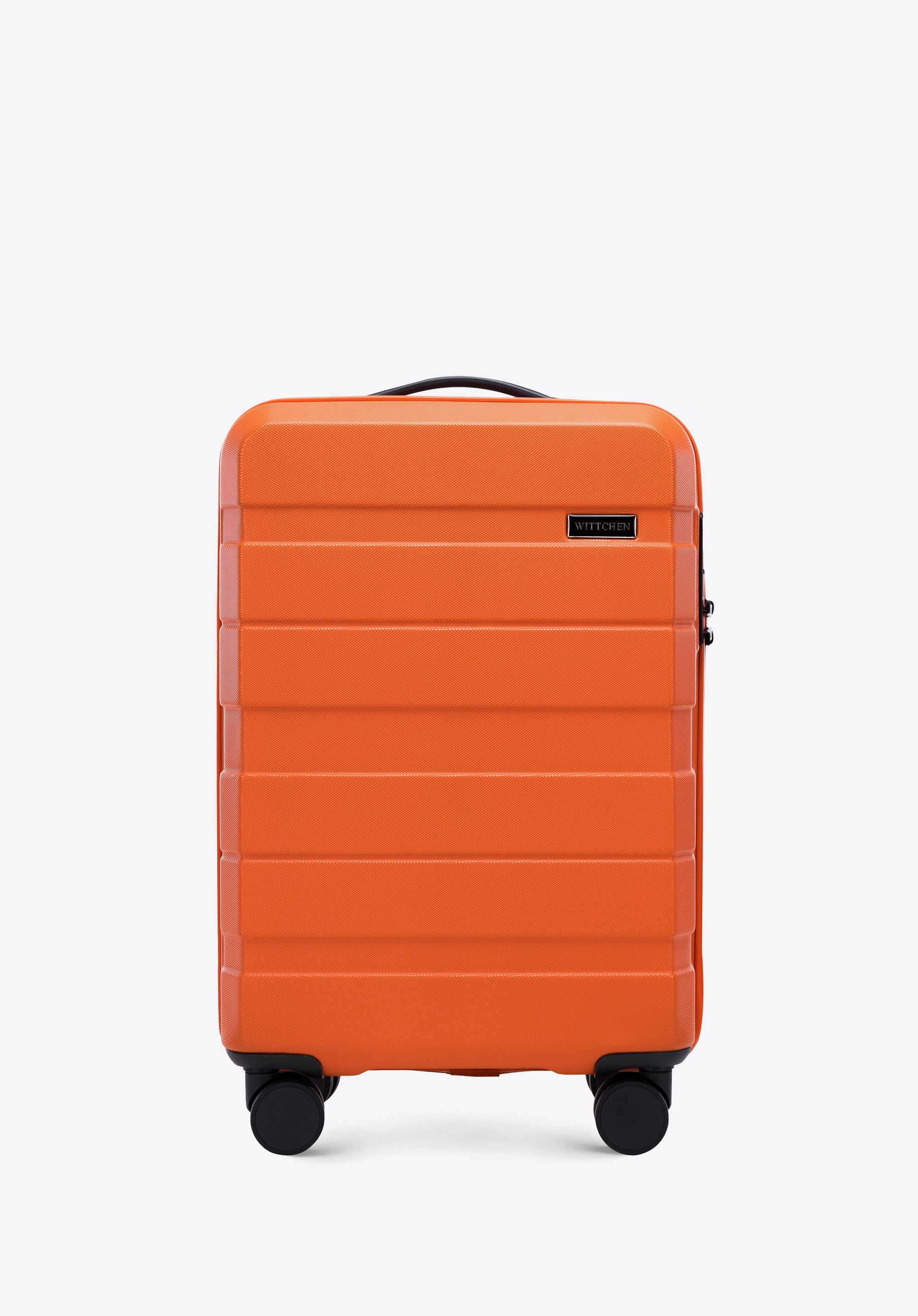 Mała walizka z ABS-u w poziome pasy, pomarańczowy, 56-3A-101-55, Zdjęcie 1