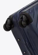 Duża walizka z ABS-u z geometrycznym tłoczeniem, granatowy, 56-3A-753-35, Zdjęcie 6