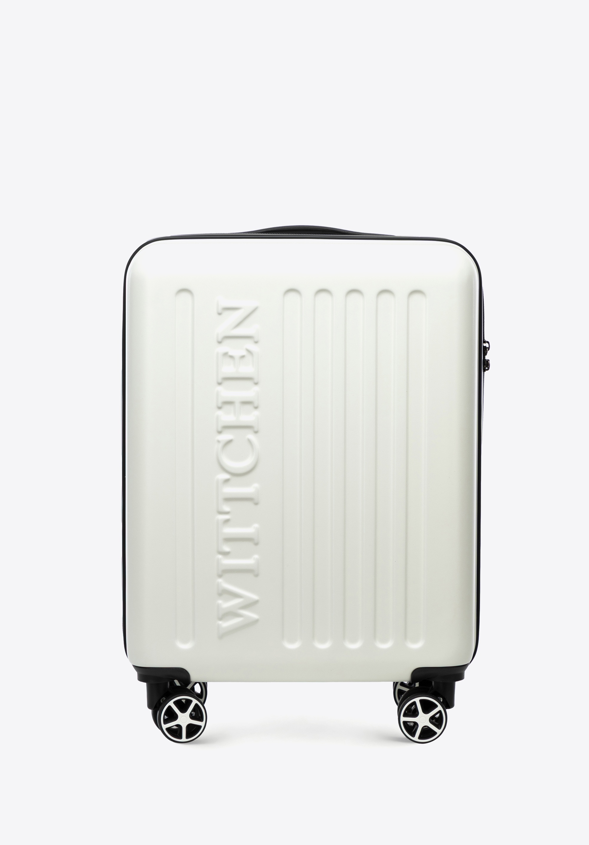 Walizka kabinowa z ABS-u z tłoczonym logo, biały, 56-3A-501-89, Zdjęcie 1