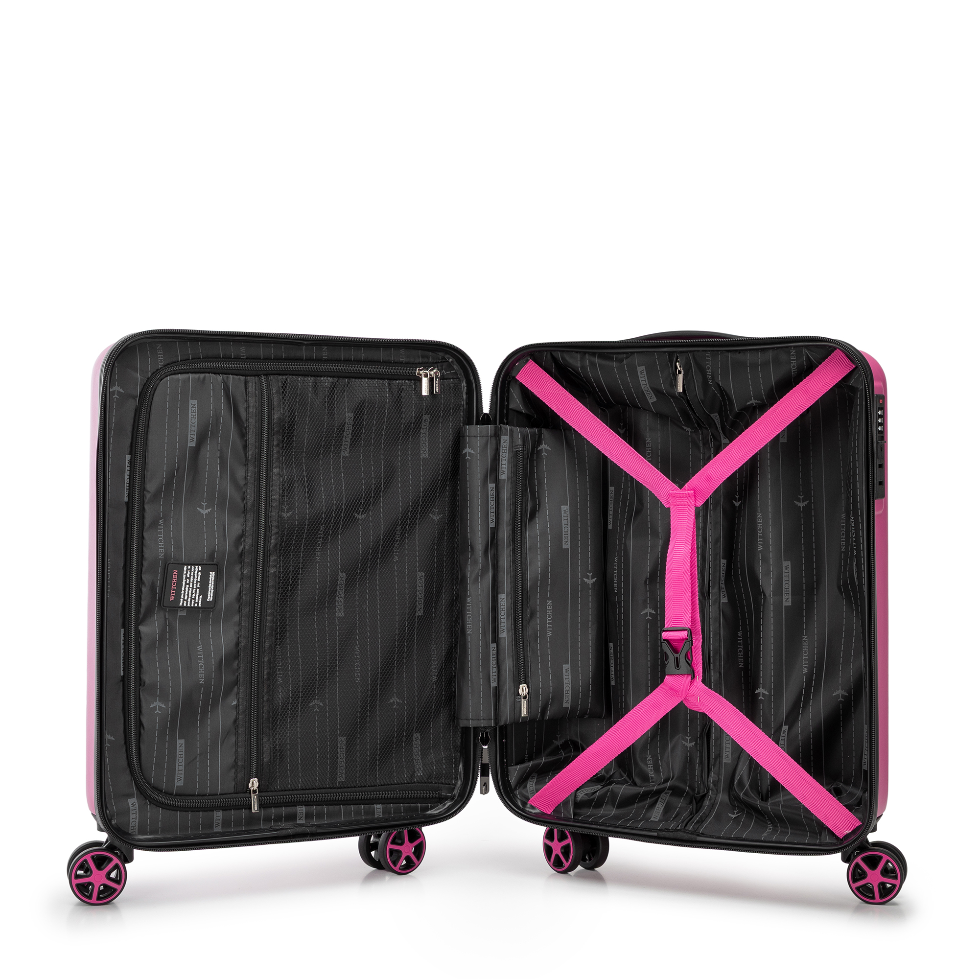 Kabínový kufor ABS s vyrazeným logom fuchsia 56-3A-501-34, Vyberte variant fuksia