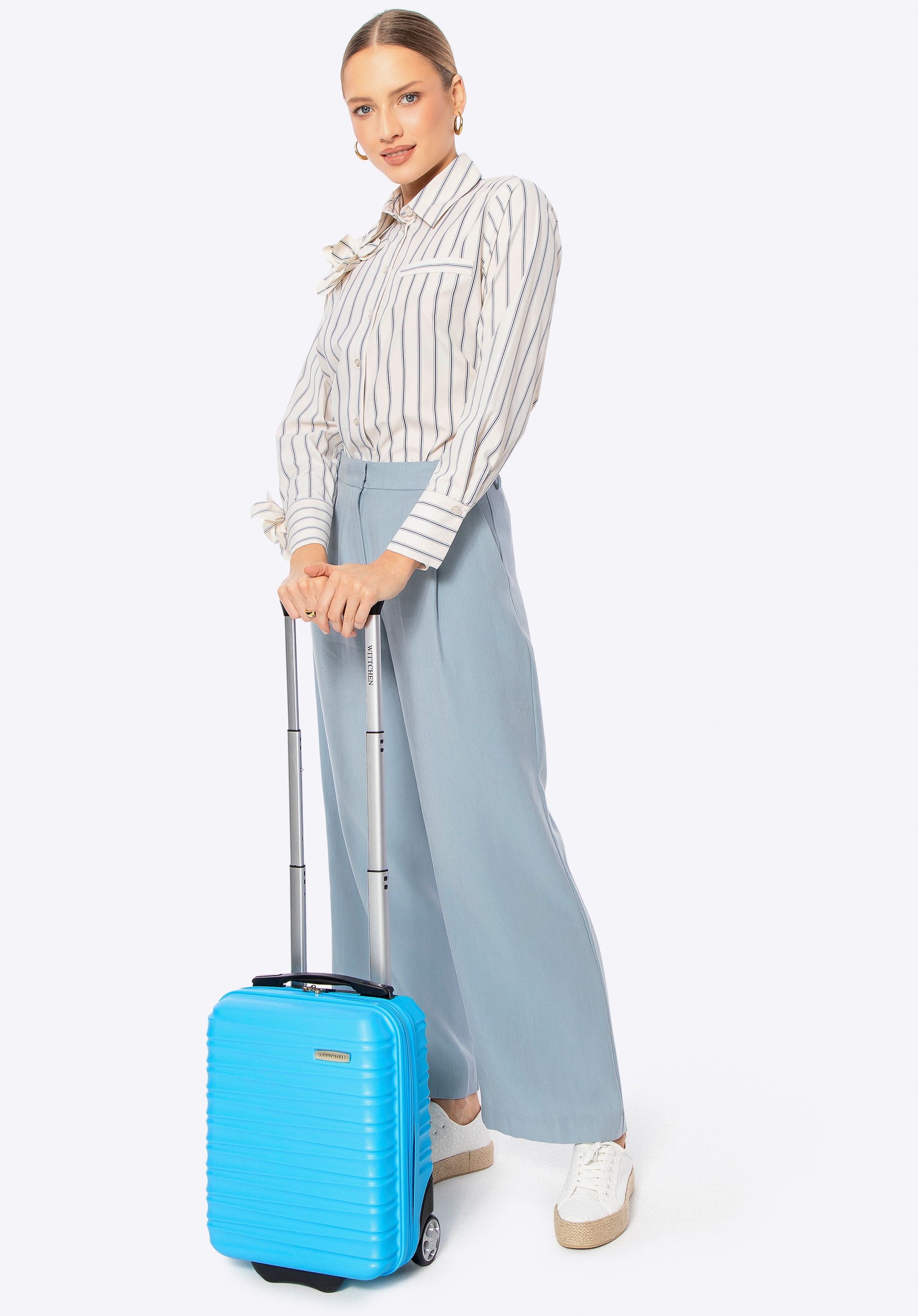 Ribbed hard shell cabin case, blue, 56-3A-315-70, Photo 1