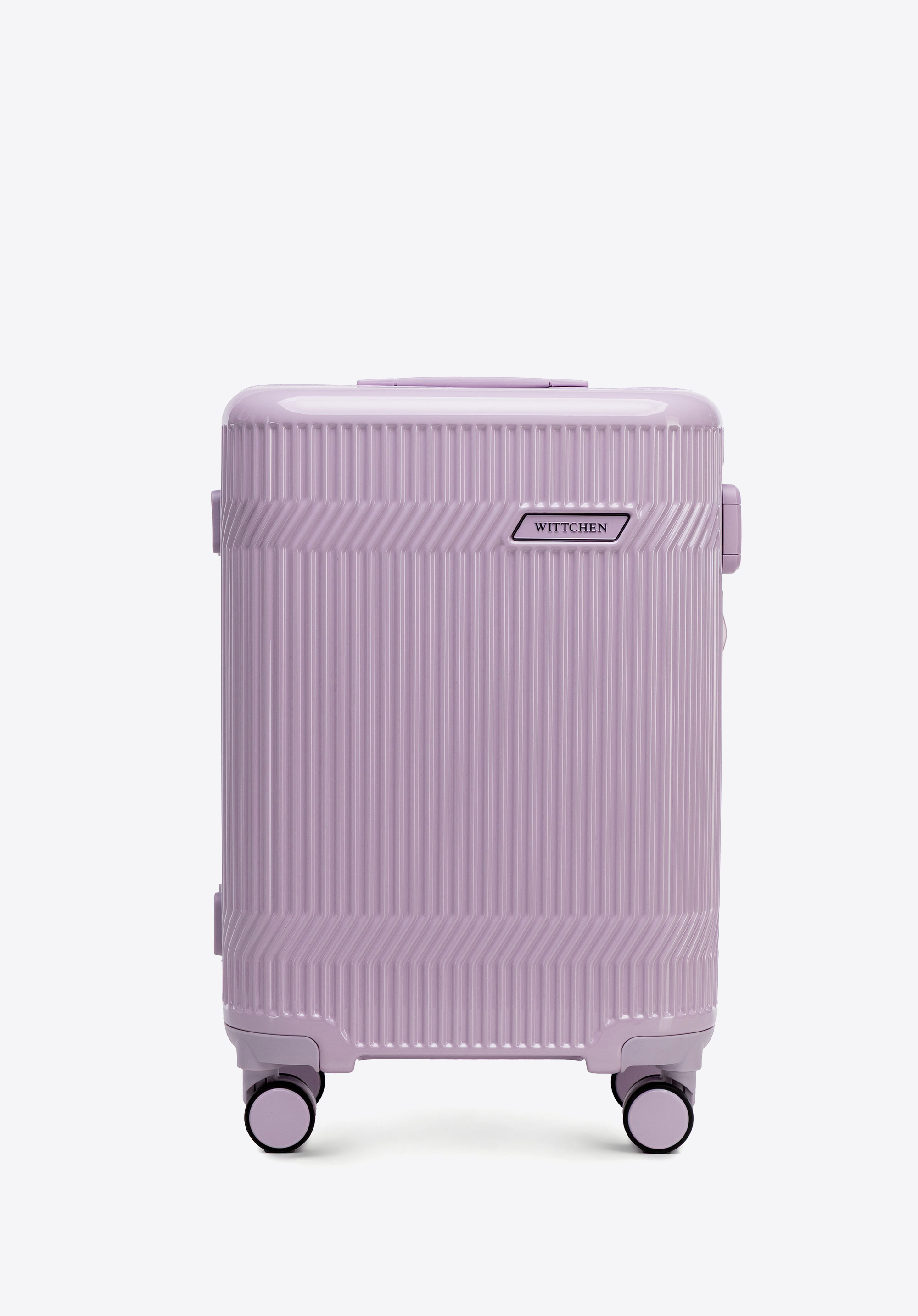 WITTCHEN Walizka kabinowa z polikarbonu o błyszczącym wykończeniu lawendowa