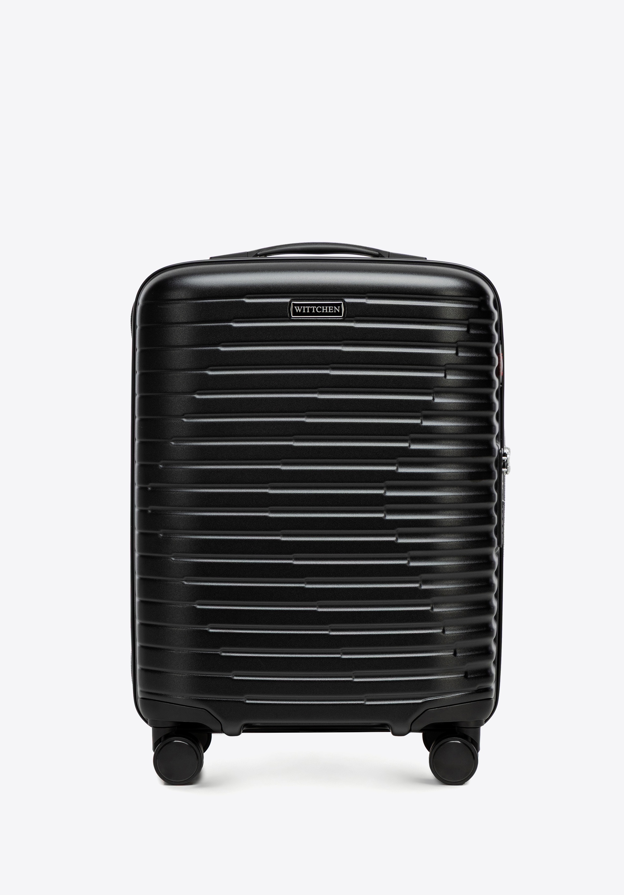 Polycarbonate cabin case with horizontal grooves, black, 56-3P-611-10, Photo 1