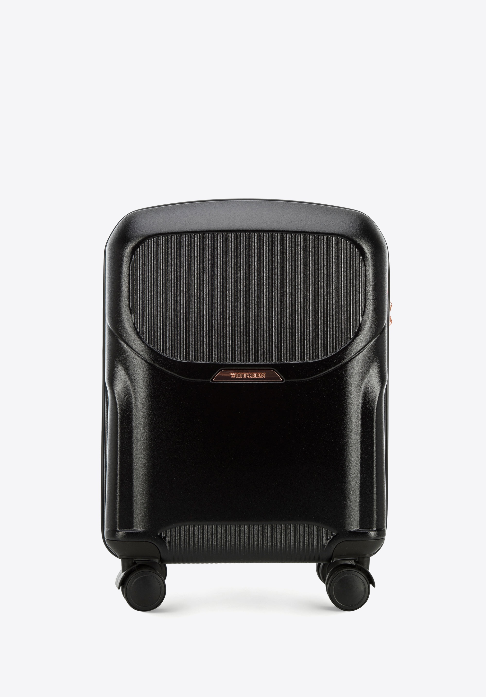 Polycarbonate cabin case with a rose gold zipper, black, 56-3P-131-10, Photo 1