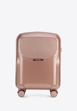 Polycarbonate cabin case with a rose gold zipper