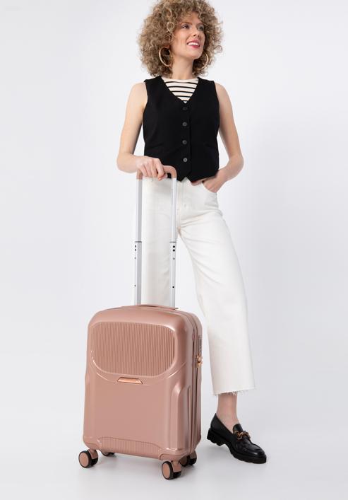 Polycarbonate cabin case with a rose gold zipper, muted pink, 56-3P-131-77, Photo 15