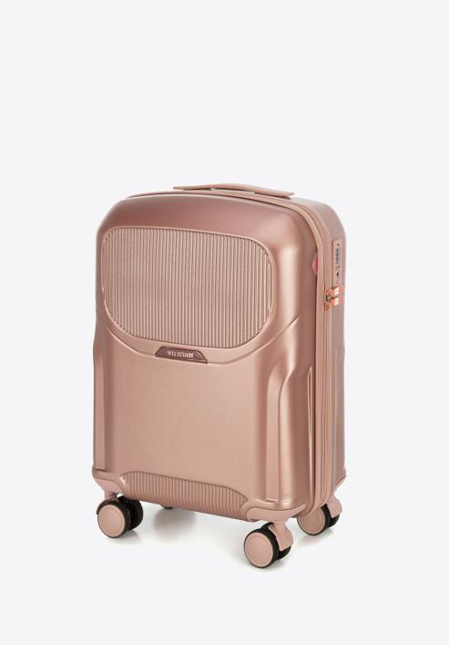 Polycarbonate cabin case with a rose gold zipper, muted pink, 56-3P-131-77, Photo 4