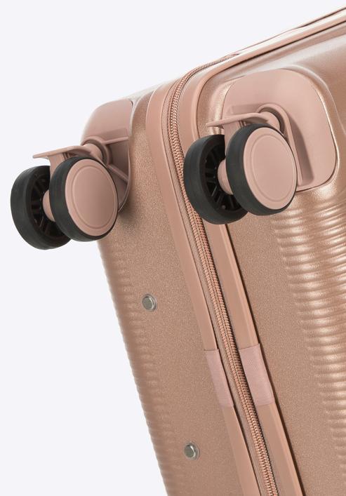 Polycarbonate cabin case with a rose gold zipper, muted pink, 56-3P-131-77, Photo 6
