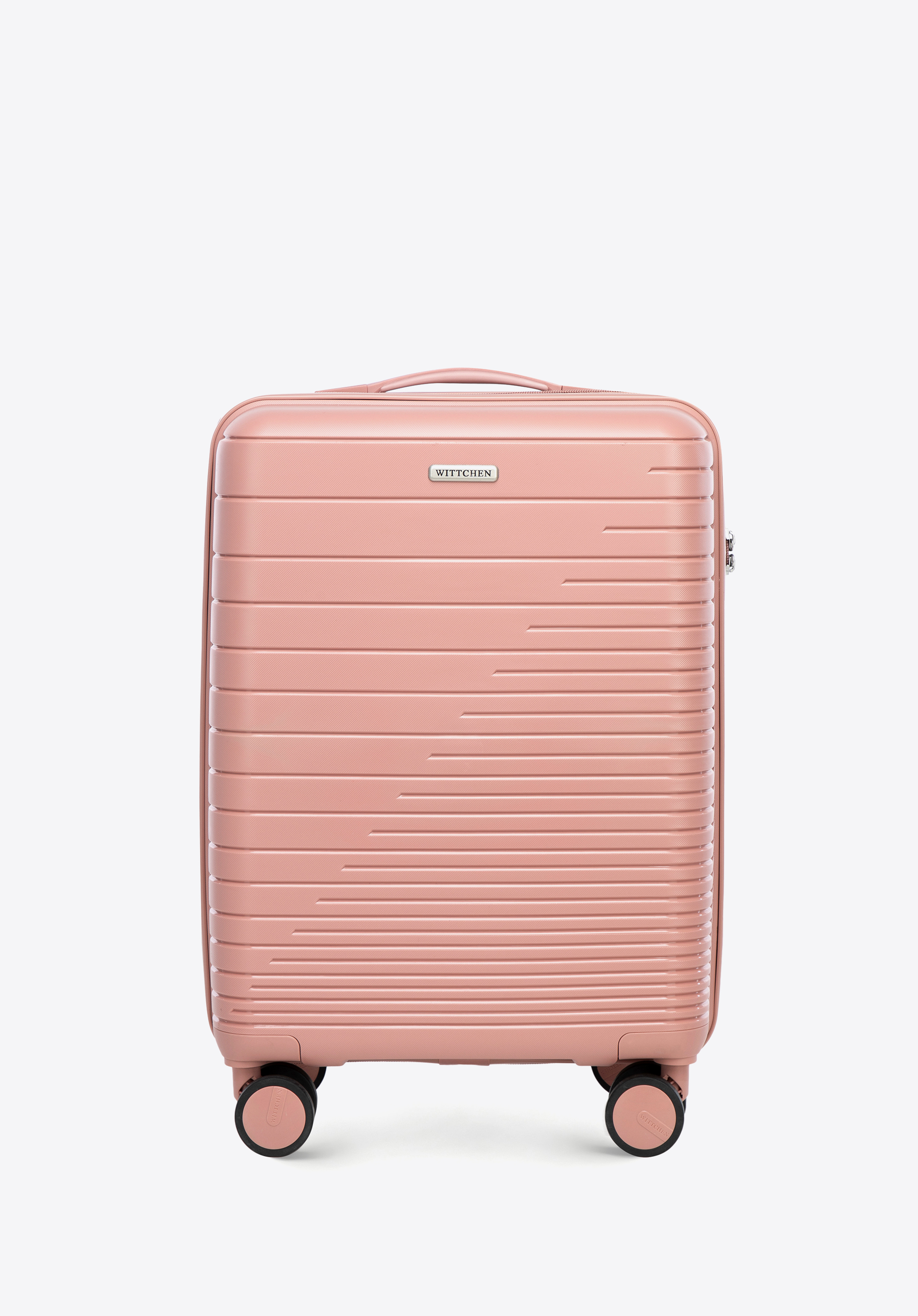 Cabin case with glistening straps, pink, 56-3T-161-34, Photo 1
