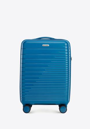 Cabin case with glistening straps, blue, 56-3T-161-95, Photo 1