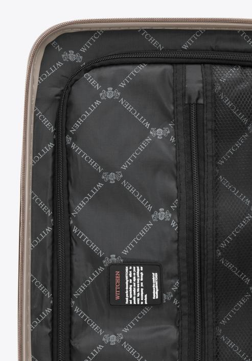 Zestaw walizek z polipropylenu z błyszczącymi paskami, beżowy, 56-3T-16S-95, Zdjęcie 9