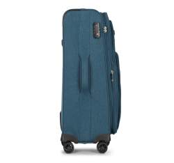 Średnia walizka z kolorowym suwakiem, morski, 56-3S-502-91, Zdjęcie 1