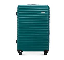 Duża walizka z ABS-u z żebrowaniem, zielony, 56-3A-313-31, Zdjęcie 1