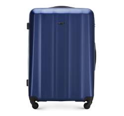 Duża walizka z polikarbonu fakturowana, niebieski, 56-3P-113-95, Zdjęcie 1