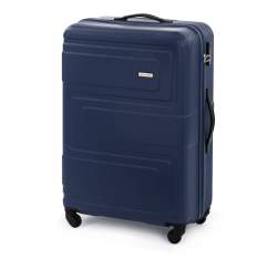 Duża walizka z ABS-u tłoczona, granatowy, 56-3A-633-90, Zdjęcie 1