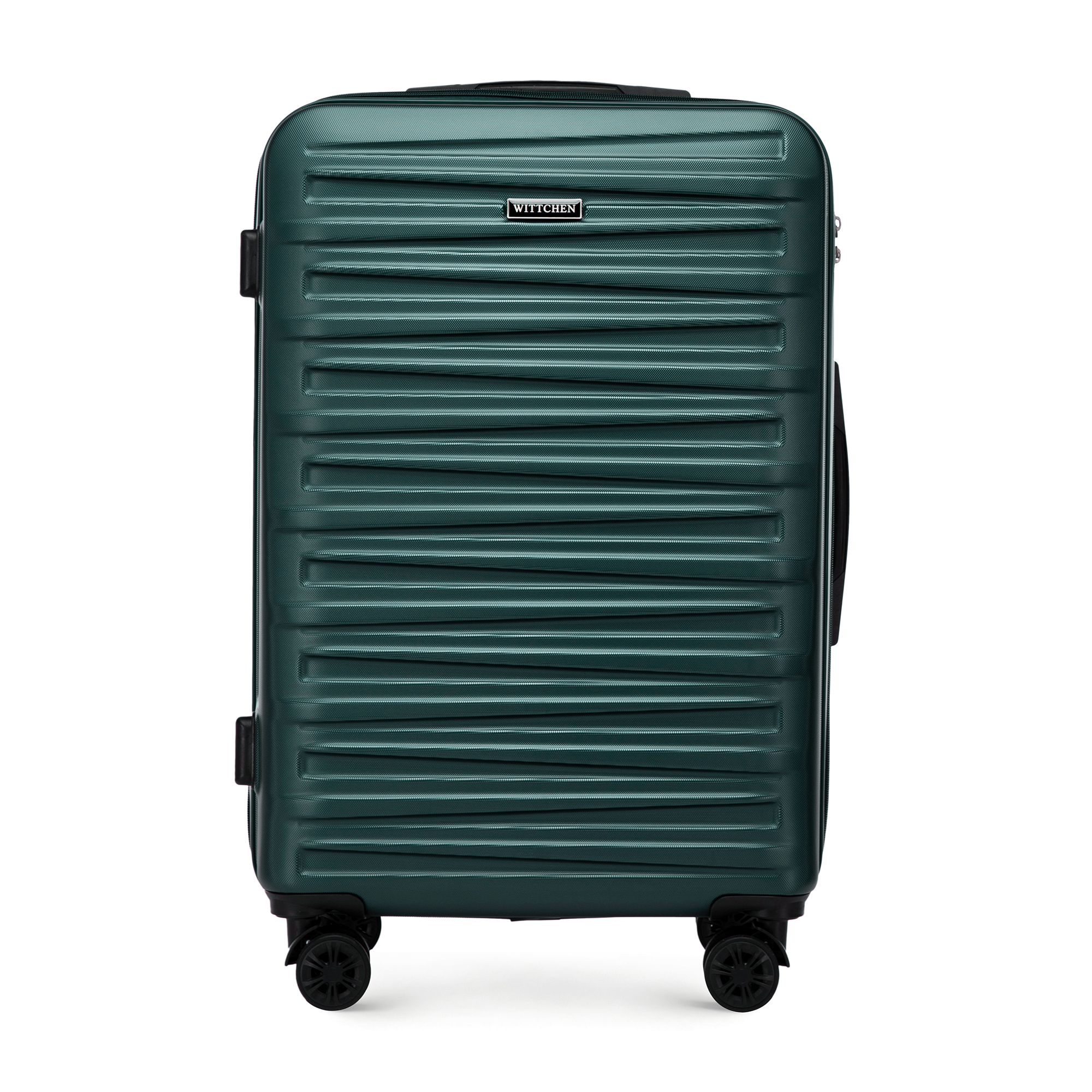 Stredný kufor ABS s horizontálnym razením, zelený 56-3A-002-85